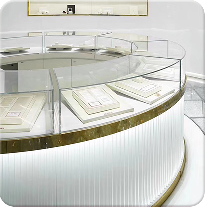圆形玻璃珠宝展柜