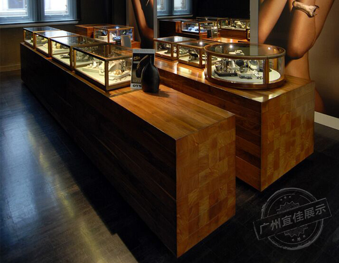 铁木结合珠宝展柜订制